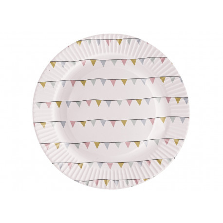 set de 8 assiettes festives en carton 'fanions' set de 8 assiettes festives en carton 'fanions'