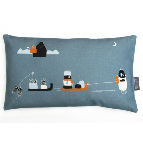 coussin pingouin bleu-gris coussin pingouin bleu-gris