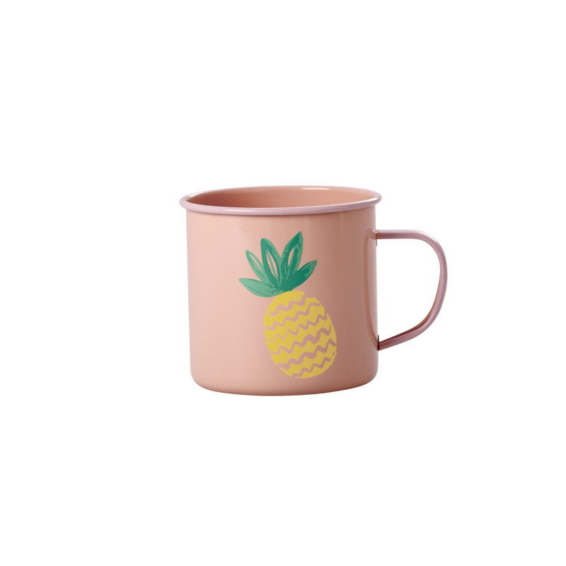 glazen len retro koraalroze emaillen beker pineapple de kleine zebra glazen len retro koraalroze emaillen beker pineapple de kleine zebra