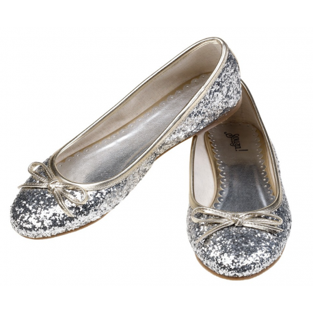 glamoureuze zilveren ballerina schoentjes glamoureuze zilveren ballerina schoentjes